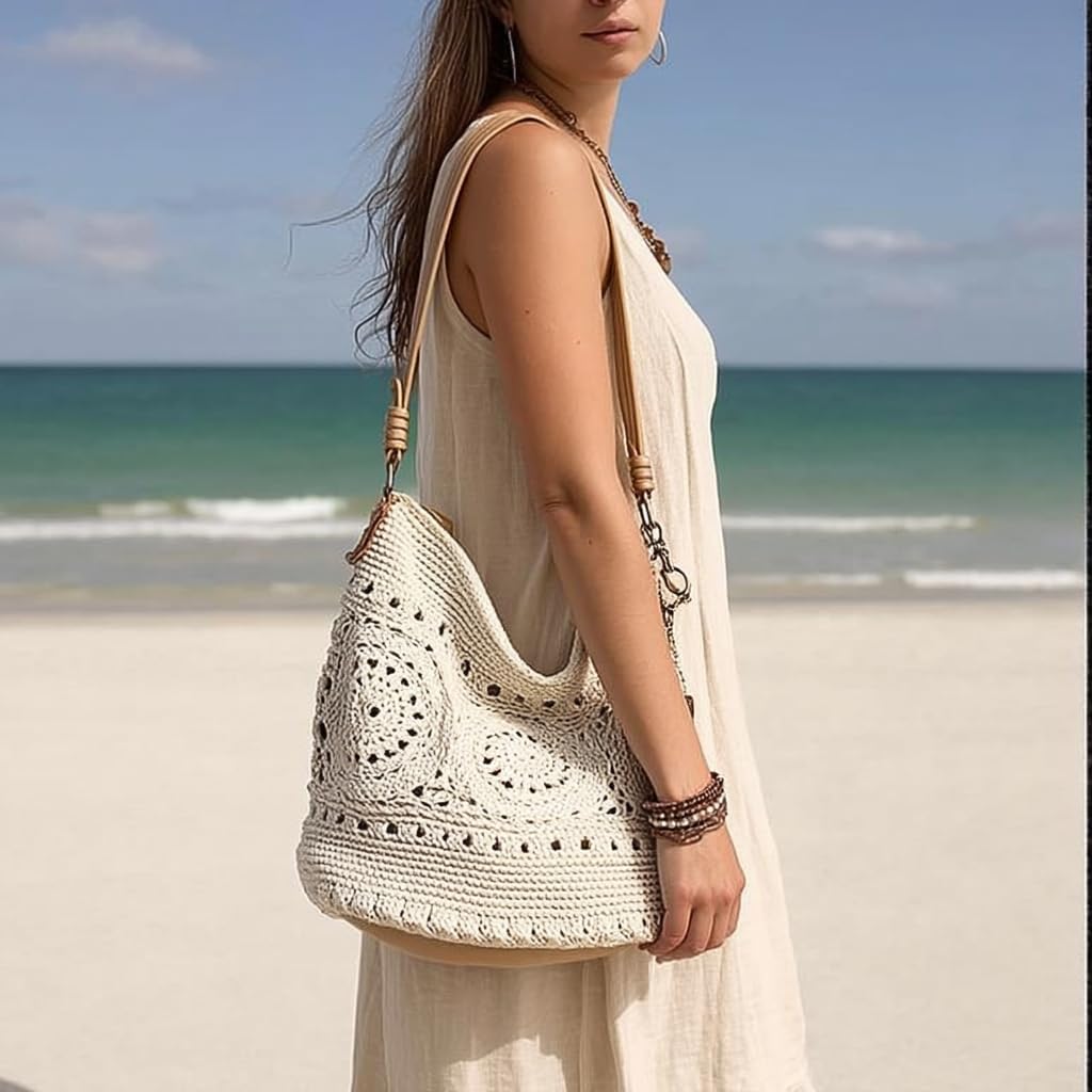The Sak Sequoia Hobo Bag - Hand Crochet Large Women's Purse for Everyday & Travel - Durable Handbag & Tote With Zipper Pocket